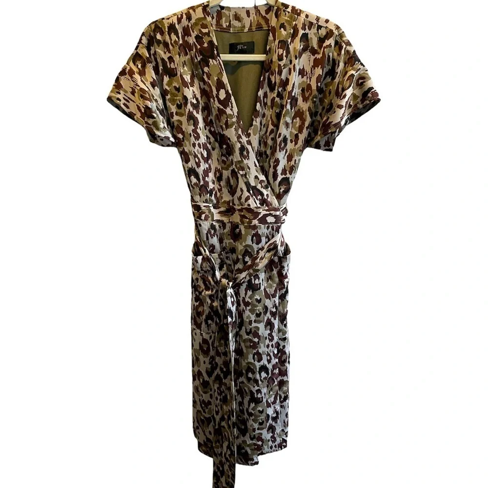 J. Crew Leopard Print Wrap Dress